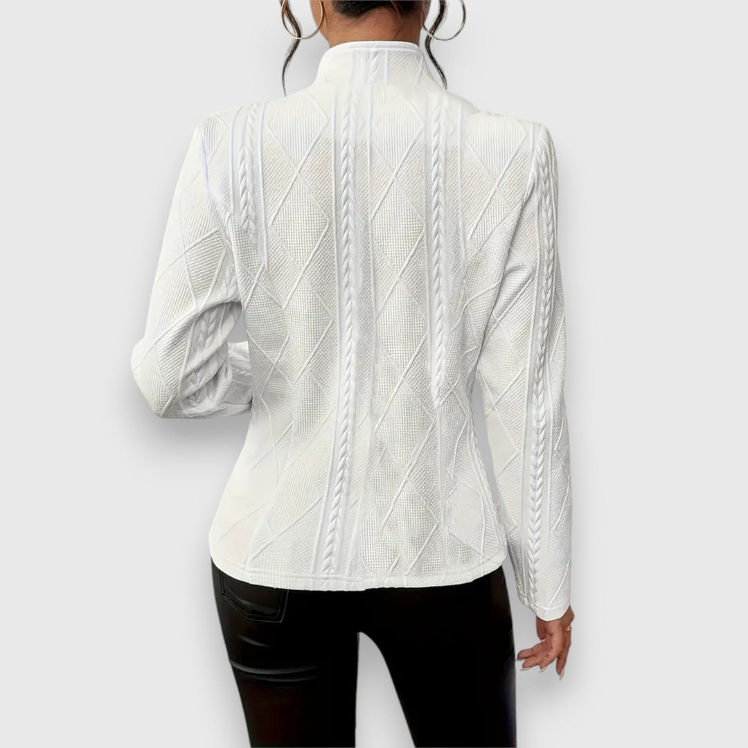 Drune | Ärmel Gestrickter Blazer für Den Winter Knopfschluss