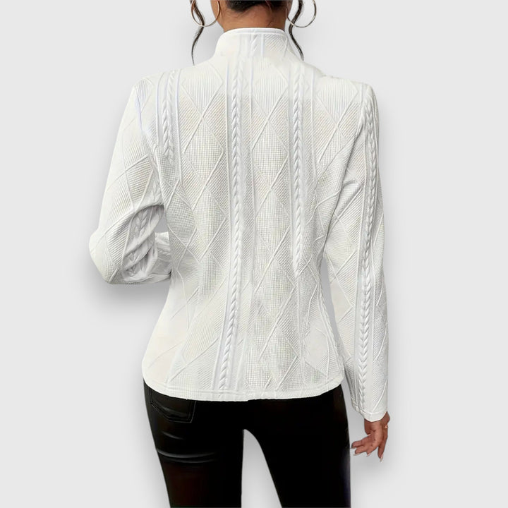 Drune | Ärmel Gestrickter Blazer für Den Winter Knopfschluss