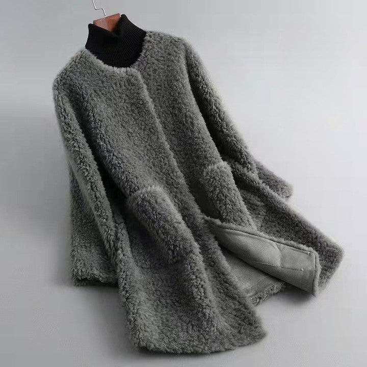 Drune | Wollmischung Relaxed Fit Mantel - Mit Patten Taschen Offener Frontmantel