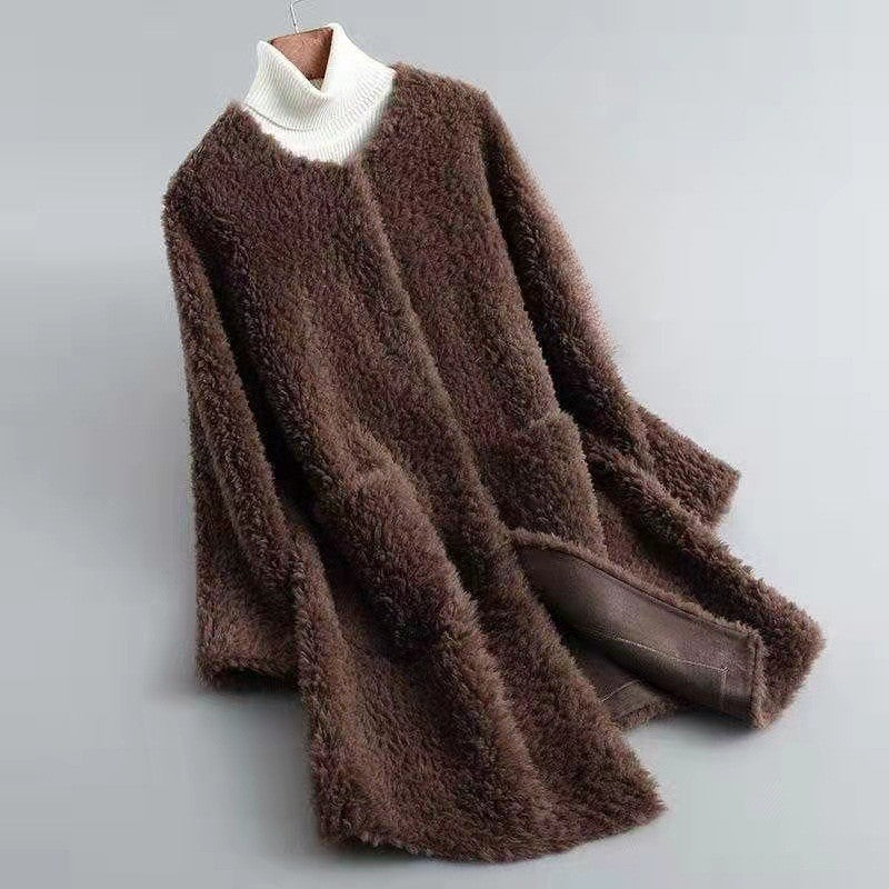 Drune | Wollmischung Relaxed Fit Mantel - Mit Patten Taschen Offener Frontmantel