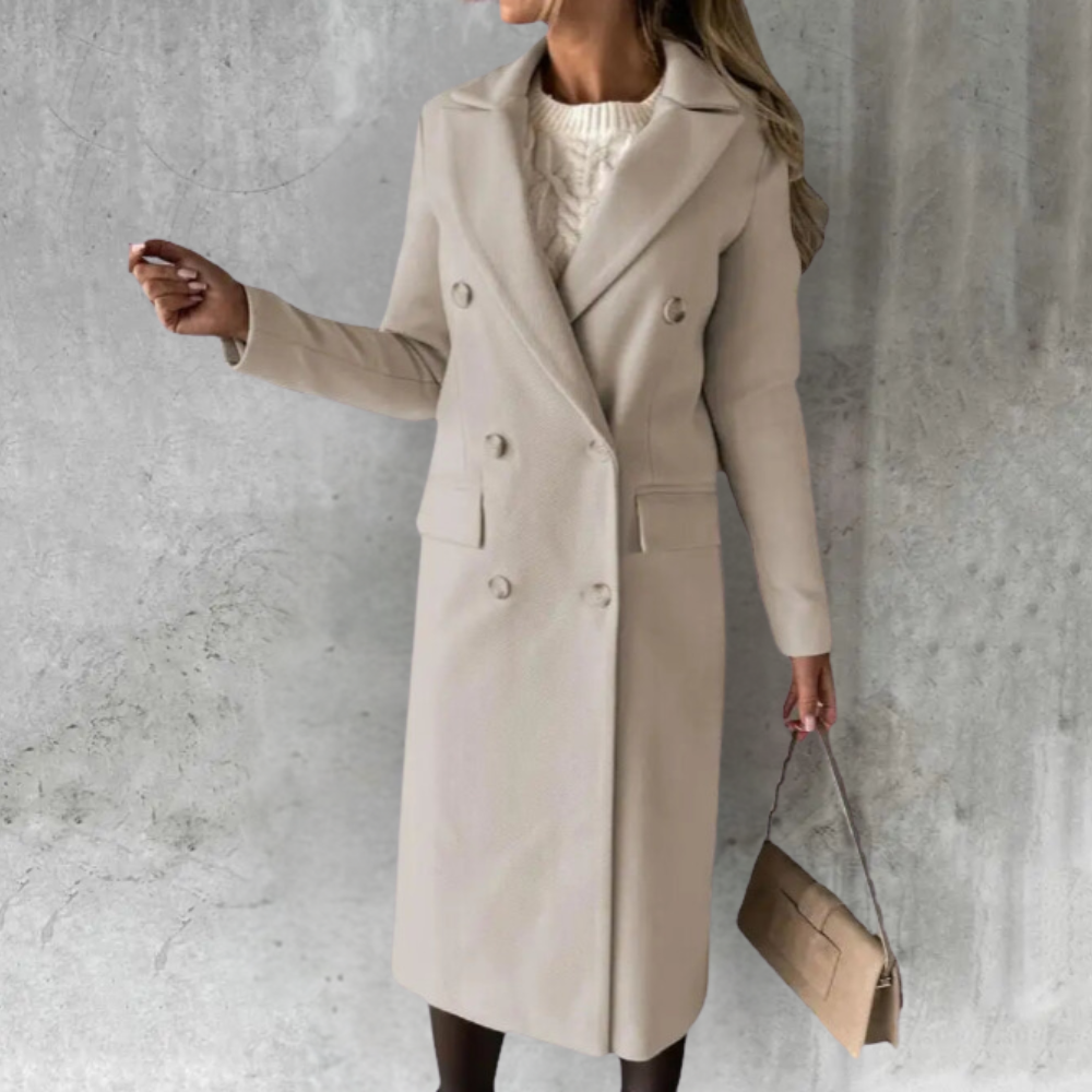 Drune | Eleganter Damen Langer Trenchcoat Klassischer Stil mit Langanhaltendem Komfort