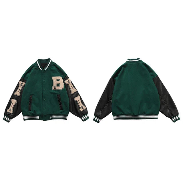 Drune | Varsity Streetwear Bomberjacke mit bestickten Patches
