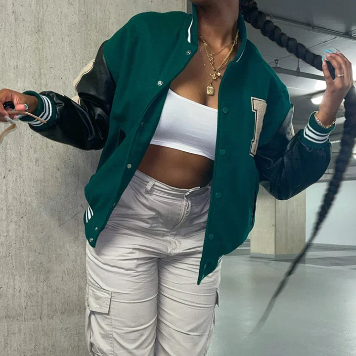Drune | Varsity Streetwear Bomberjacke mit bestickten Patches