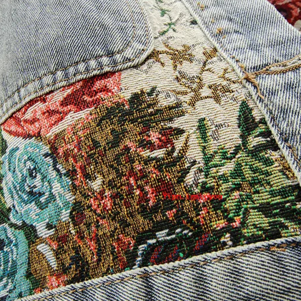 Drune | Elegante Blumen Denimjacke für Damen für den Herbst