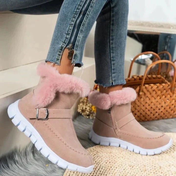 Drune | Samt Mid-Tube-Stiefel für Damen – Gemütlicher & Stilvoller Komfort