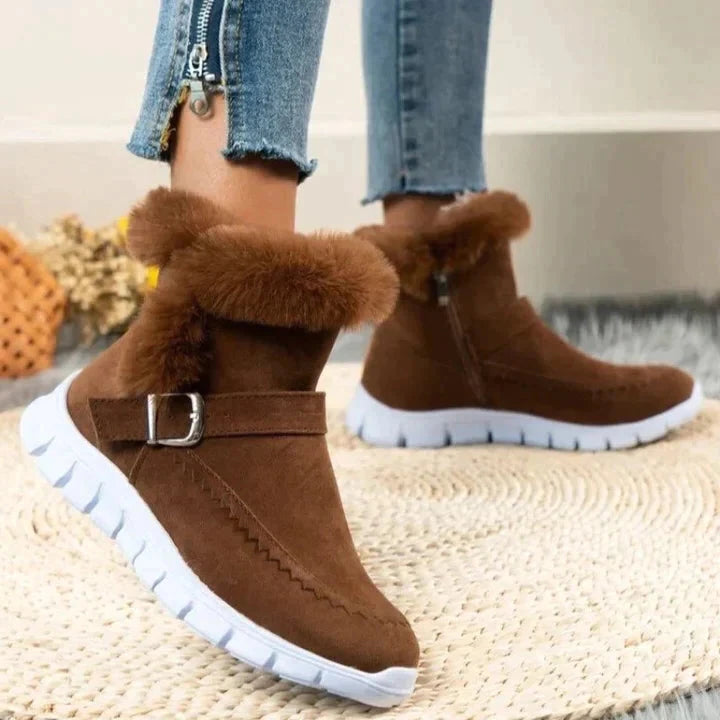 Drune | Samt Mid-Tube-Stiefel für Damen – Gemütlicher & Stilvoller Komfort