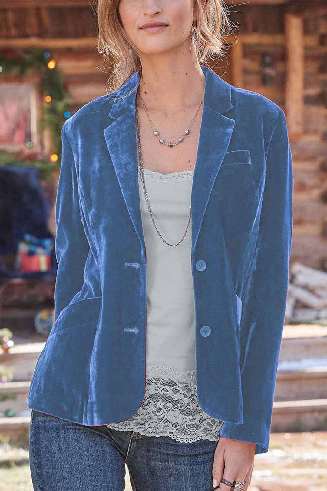 Drune | geschnittener Crop - Blazer aus Samt - Rubinrot