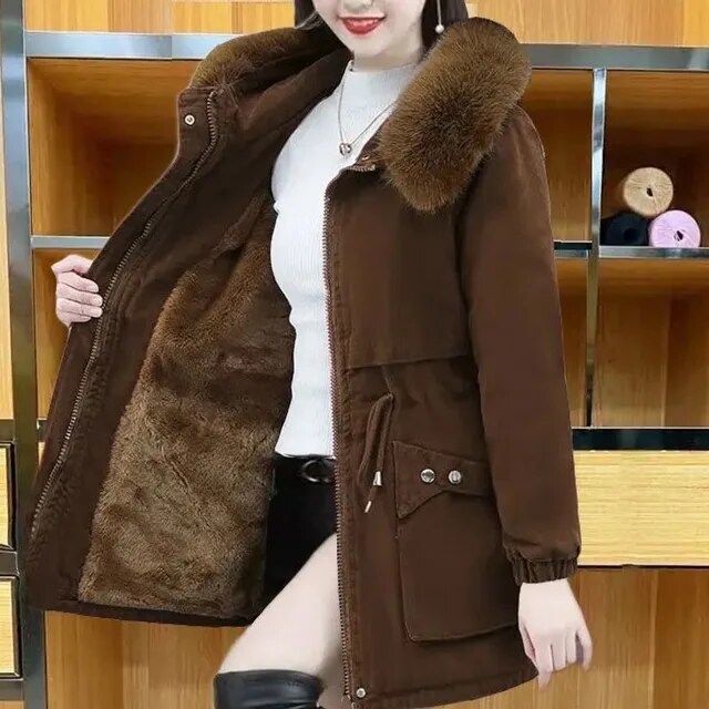 Drune | Lässiger Winterparka mit veganem Pelz für Frauen Ideal für den Winter