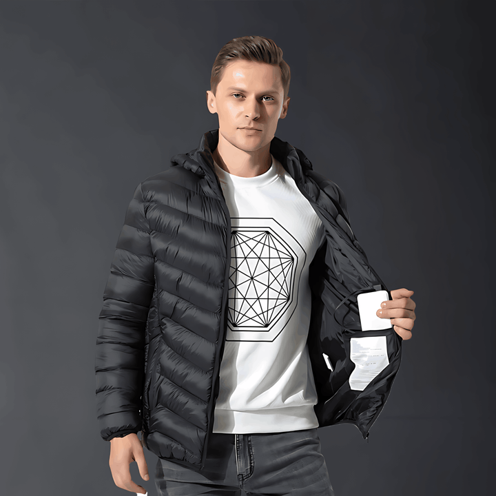 Drune | Jacke Kapuze Puffer Daunenjacke
