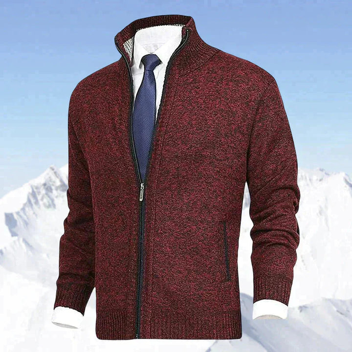 Drune | Reißverschluss Stehkragen Taschen Strickweste für Herren