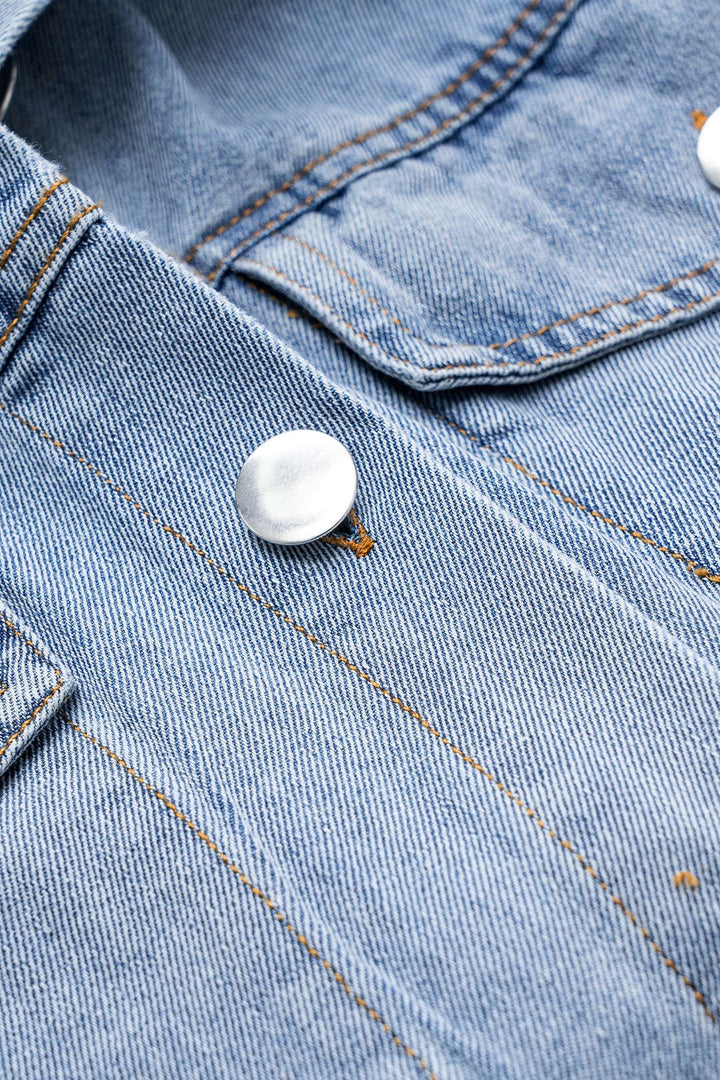 Drune | Übergröße Denim Hemd mit Knopfleiste Lässiger Allrounder