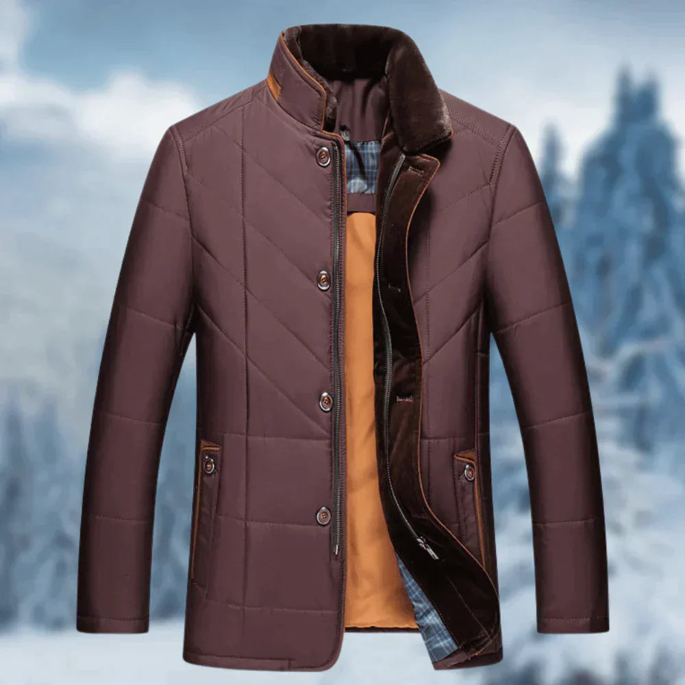 Drune | Warme knopfbare Jacke für Herren mit Stehkragen