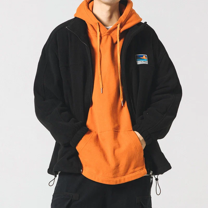 Drune | Herren Steppjacke mit Stehkragen und Reißverschluss Wärme