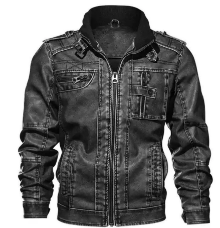Drune | Warme Winterjacke mit Reißverschluss für Herren Schwarz