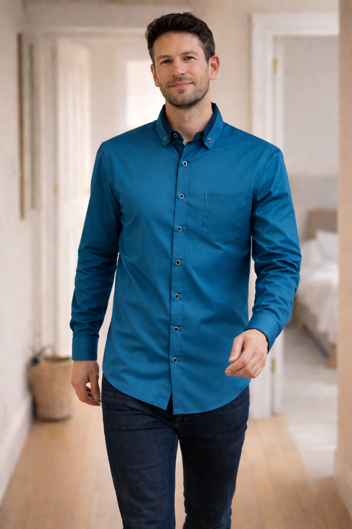 Drune Herren Hemd langarm casual Knopfleiste