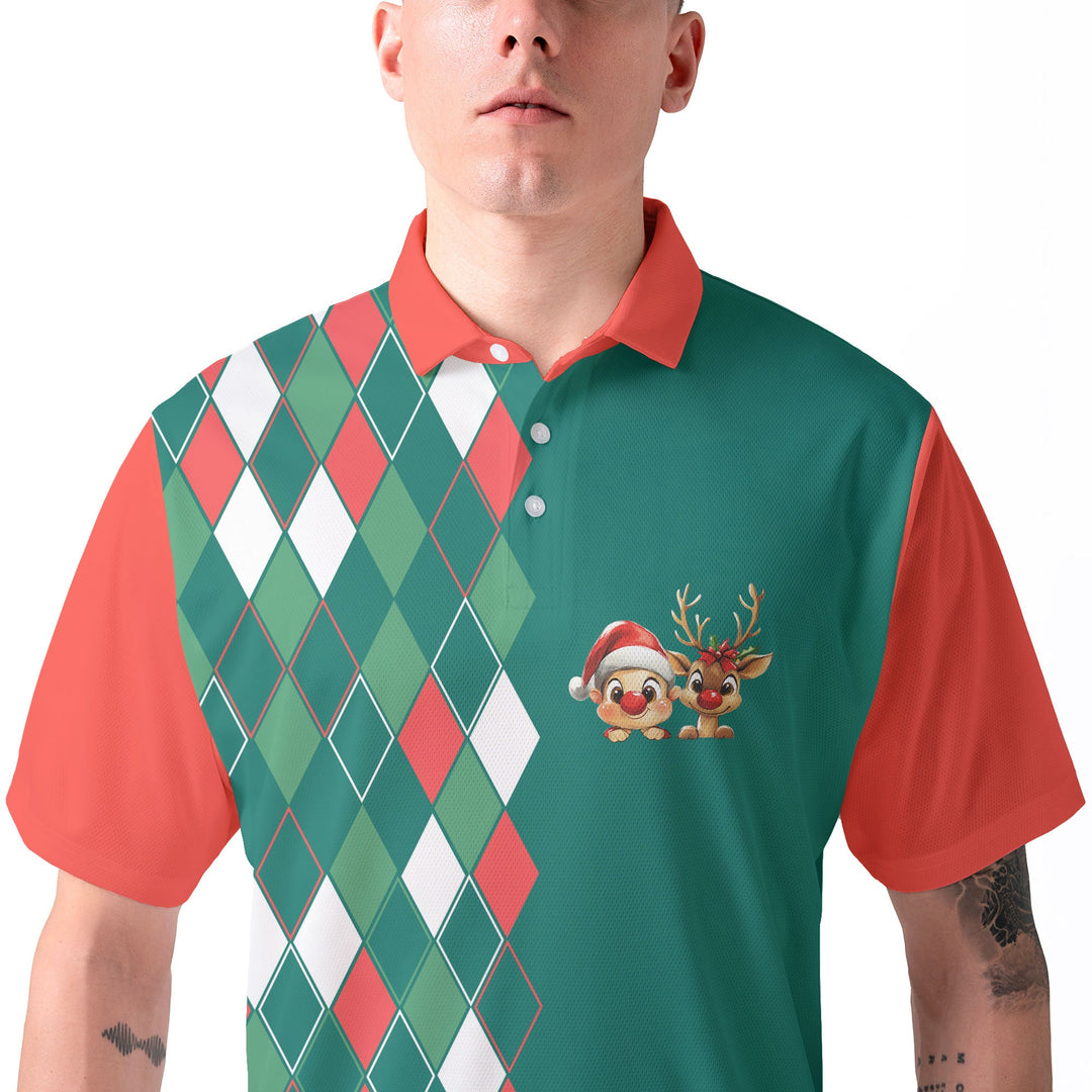 Drune | Vintage Weihnachten 80er Herren Polohemd