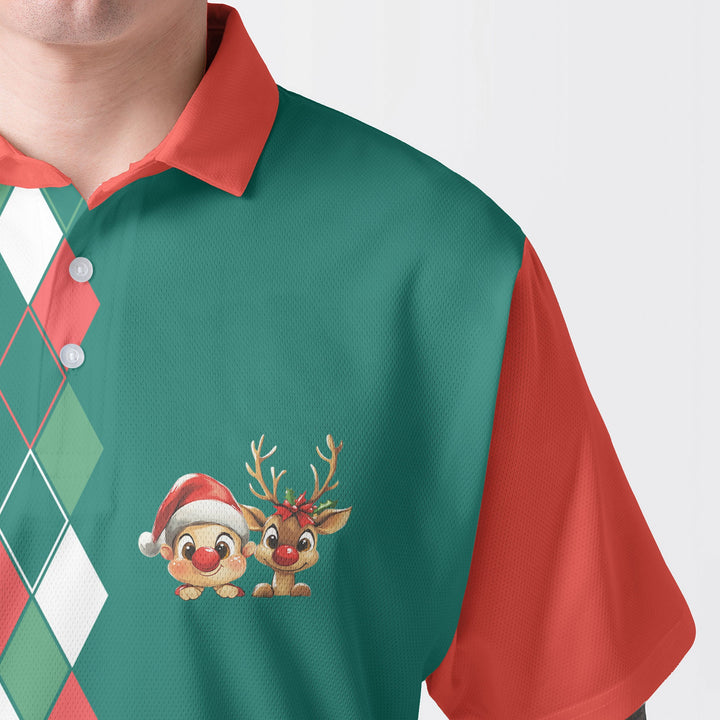 Drune | Vintage Weihnachten 80er Herren Polohemd