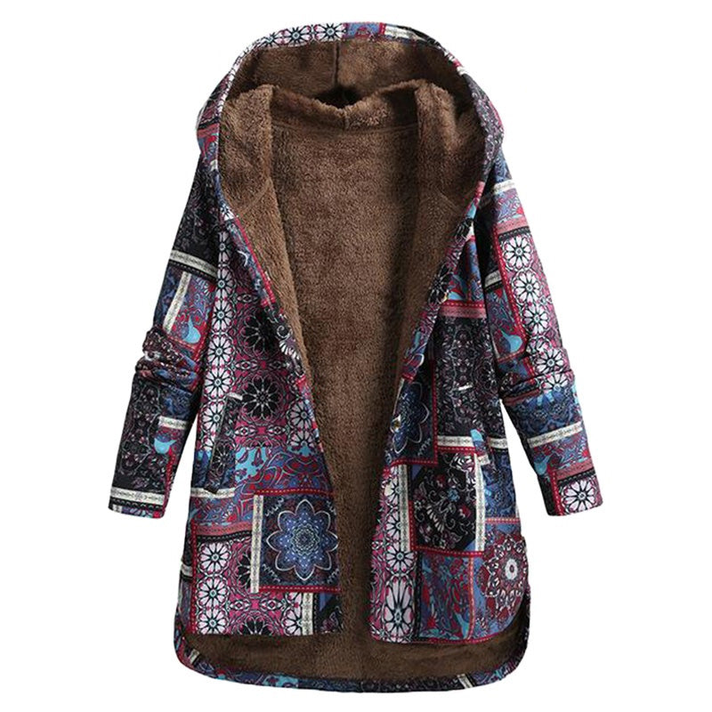 Drune | blumige Jacke mit Kapuze