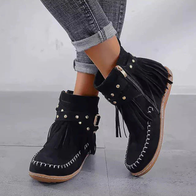 Drune | Vintage Fransen Stiefeletten