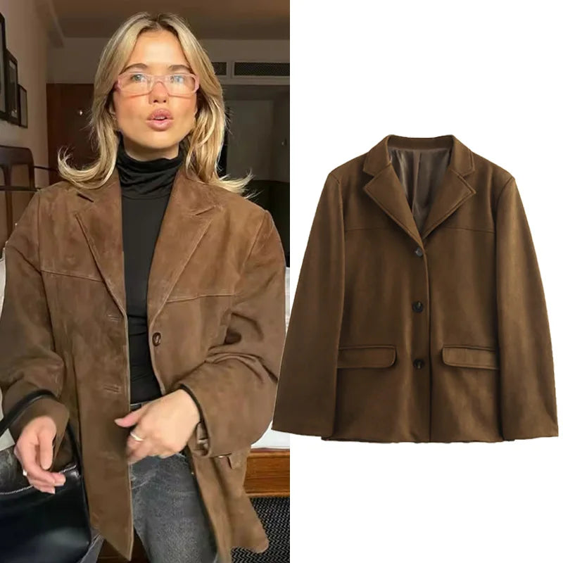 Drune | Braune Lederjacke - Premium Wildleder für Übergangsbekleidung