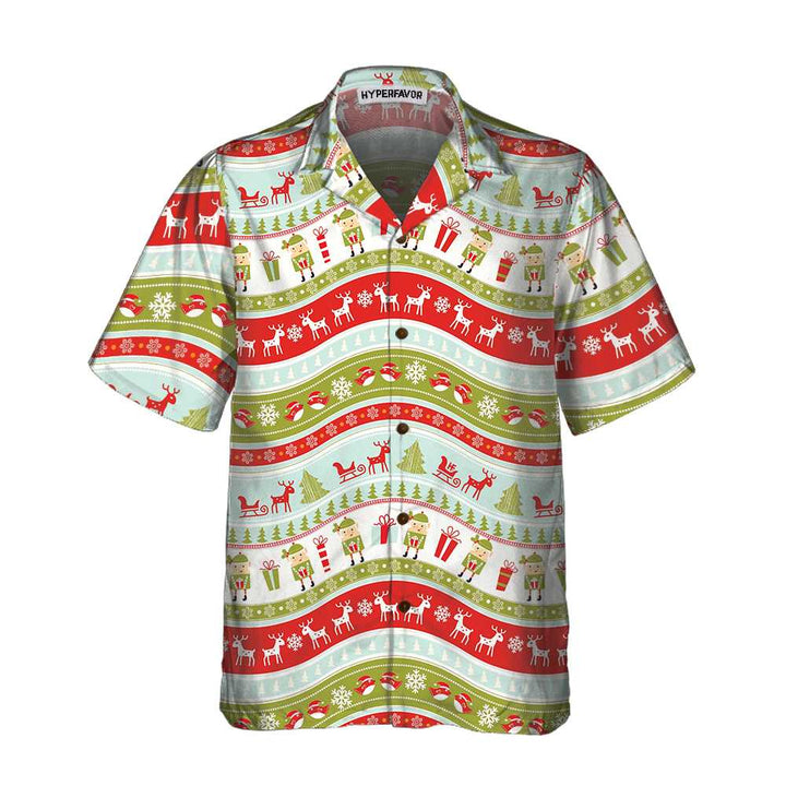 Drune | Vintage Weihnachtself Hawaiian Shirt, Lustiges Weihnachts Shirt, Beste Xmas Geschenkidee