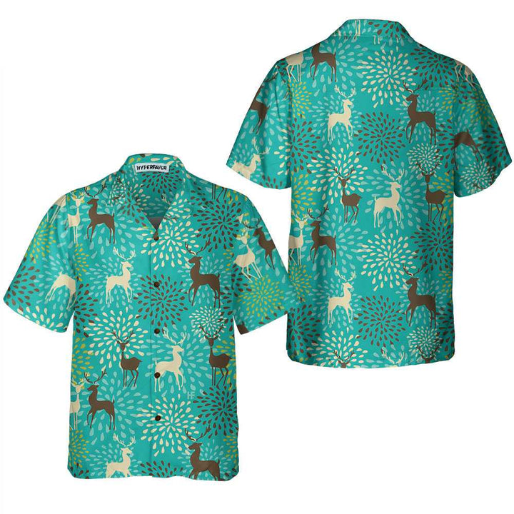 Drune | Vintage Weihnachten Rentier Nahtloses Muster Hawaiianische Hemd, Einzigartiges Geschenk Für Weihnachten