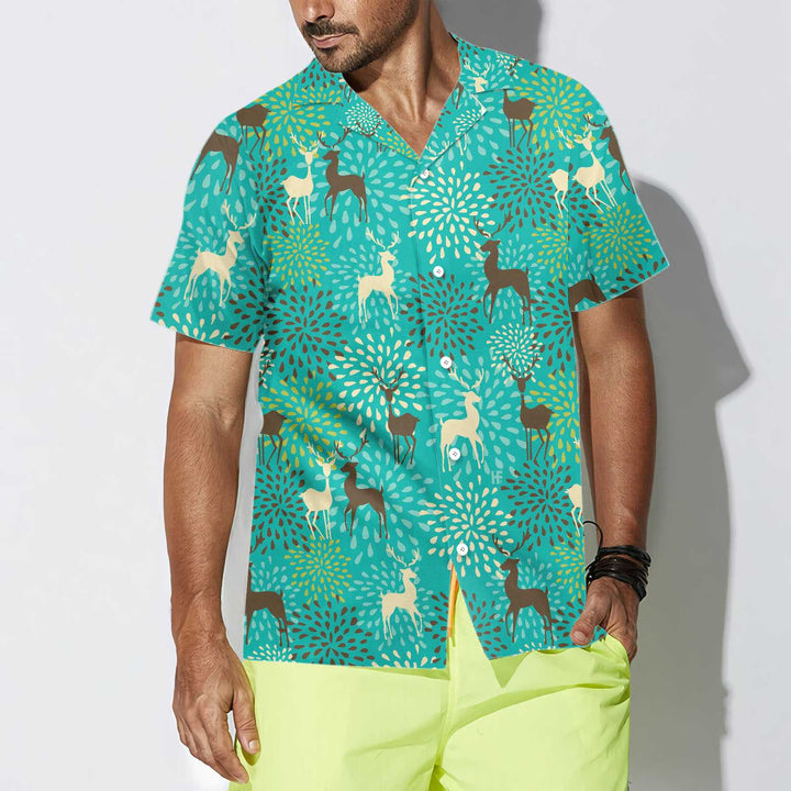 Drune | Vintage Weihnachten Rentier Nahtloses Muster Hawaiianische Hemd, Einzigartiges Geschenk Für Weihnachten