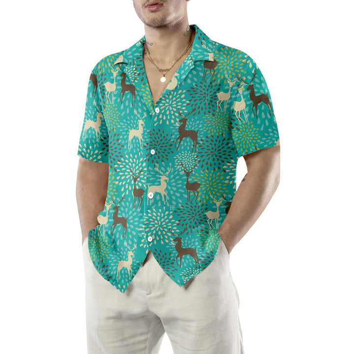 Drune | Vintage Weihnachten Rentier Nahtloses Muster Hawaiianische Hemd, Einzigartiges Geschenk Für Weihnachten