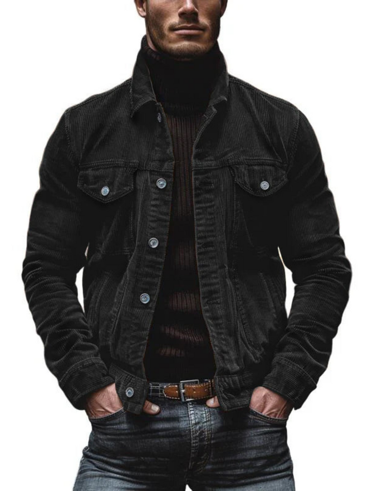 Drune | Vintage Cord-Stretch-Arbeitsjacke für Herren - Lockere Passform