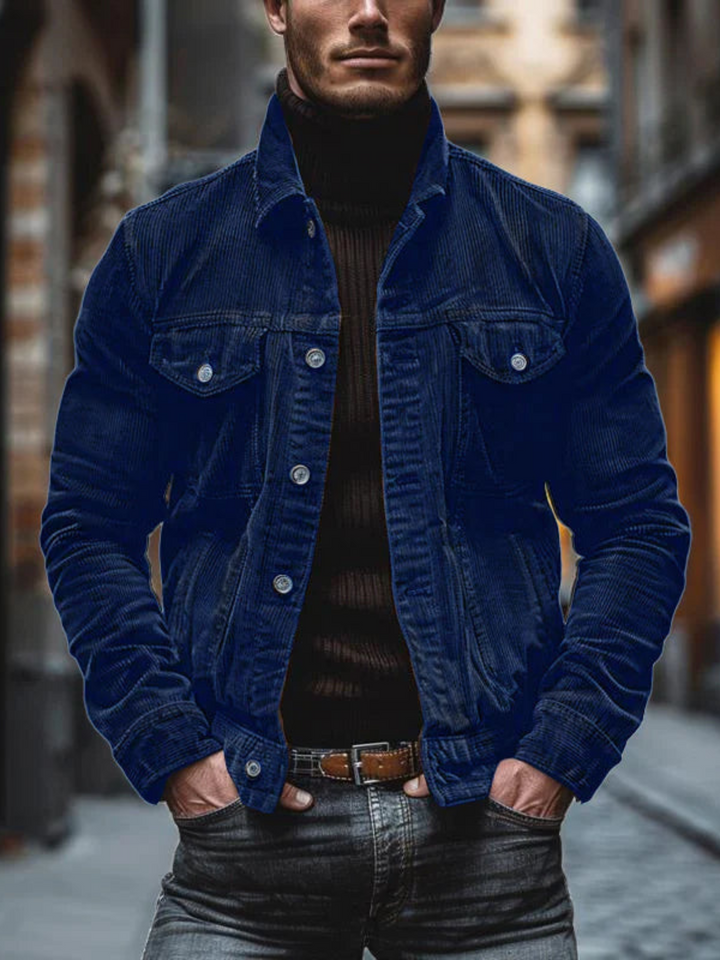 Drune | Vintage Cord-Stretch-Arbeitsjacke für Herren - Lockere Passform