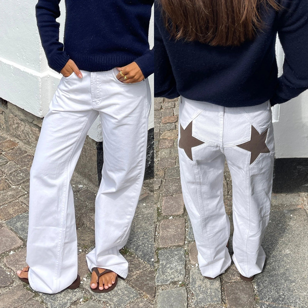 Drune | Damen Jeans mit Sternmuster