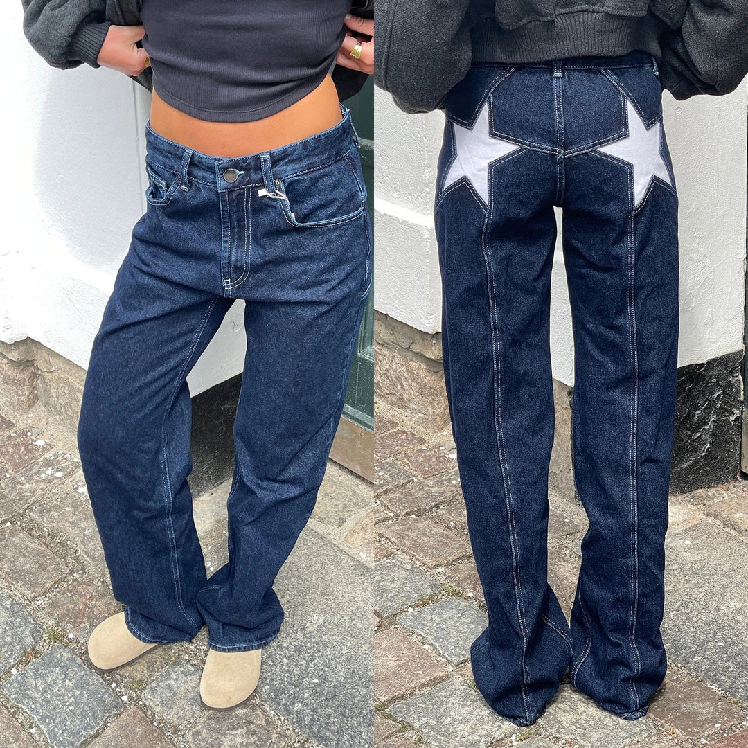 Drune | Damen Jeans mit Sternmuster