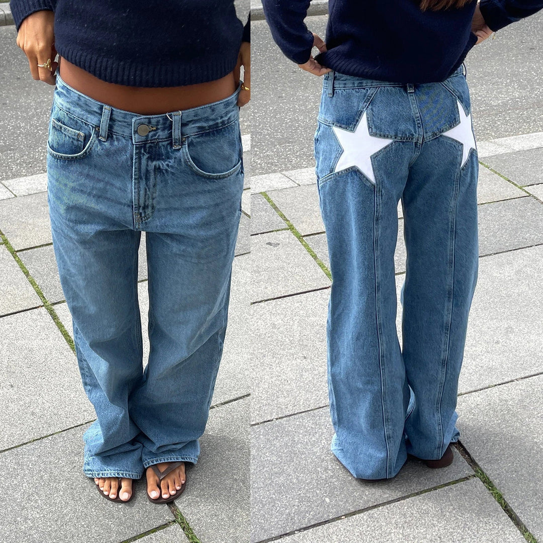 Drune | Damen Jeans mit Sternmuster