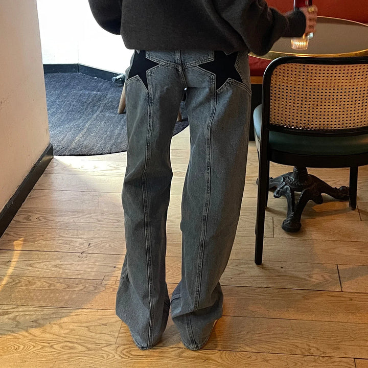 Drune | Damen Jeans mit Sternmuster
