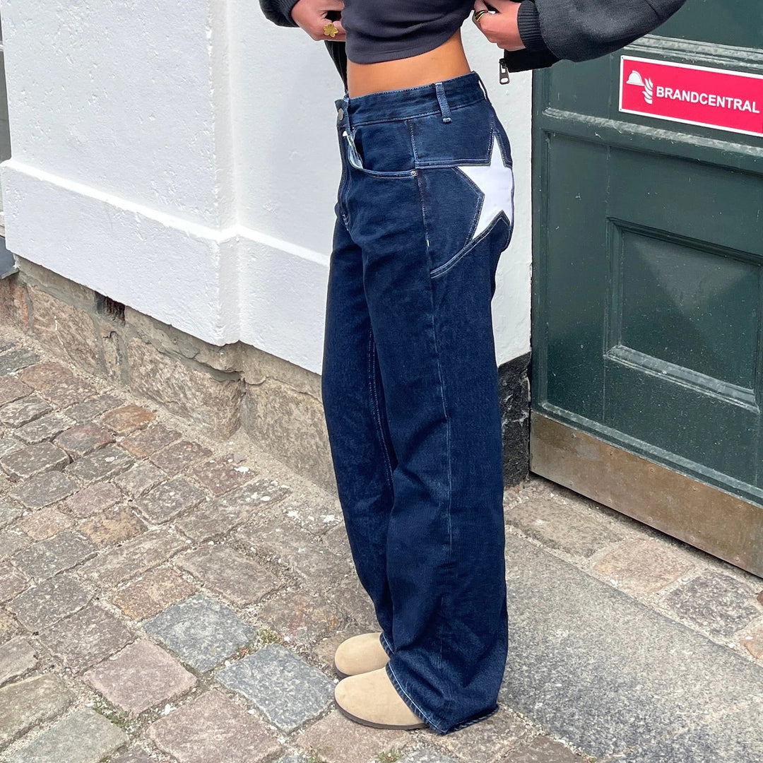 Drune | Damen Jeans mit Sternmuster