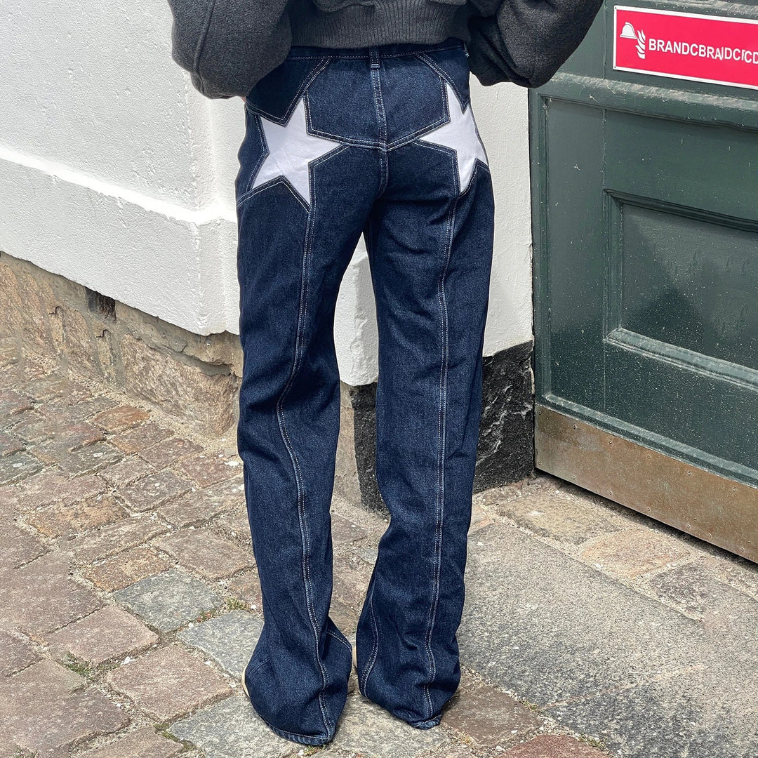 Drune | Damen Jeans mit Sternmuster