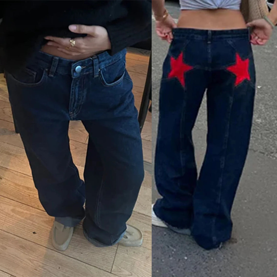 Drune | Damen Jeans mit Sternmuster
