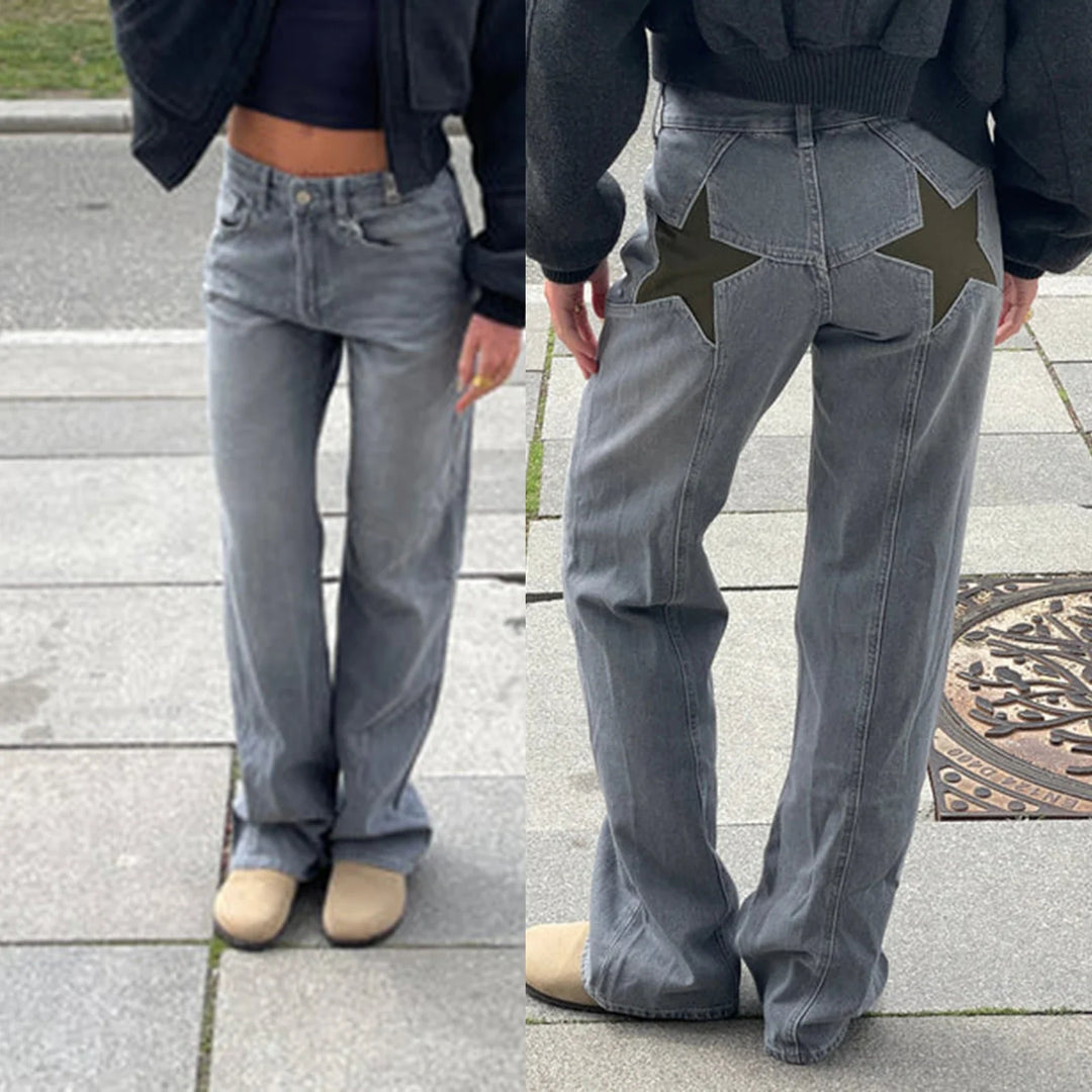 Drune | Damen Jeans mit Sternmuster