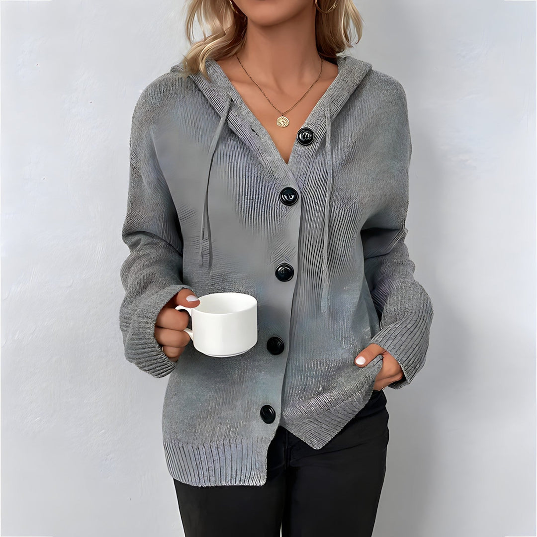 Drune Strickjacke | Elegante bequeme Strickjacke mit Kapuze