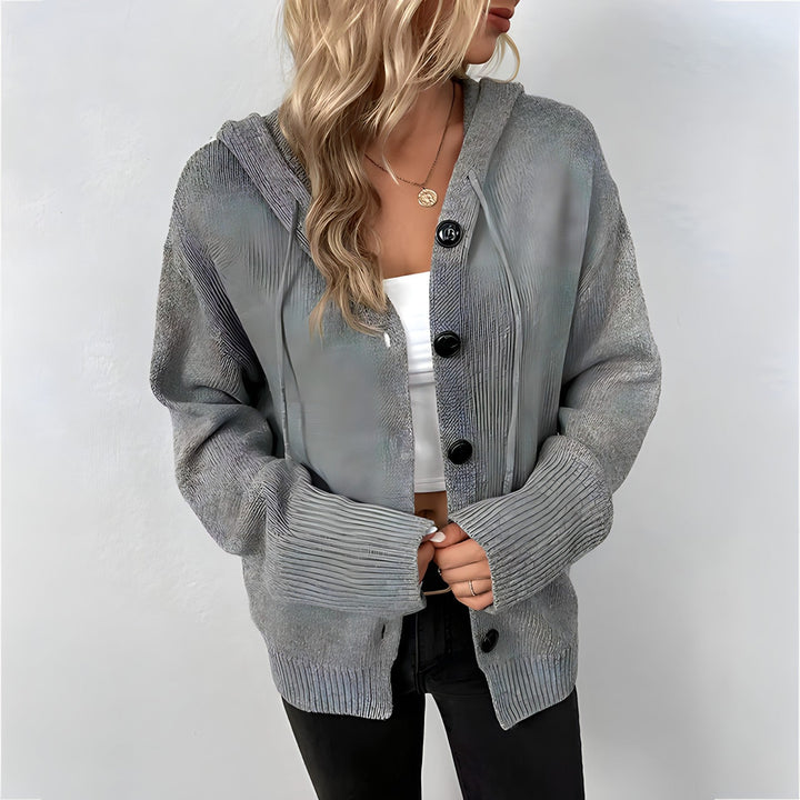 Drune Strickjacke | Elegante bequeme Strickjacke mit Kapuze