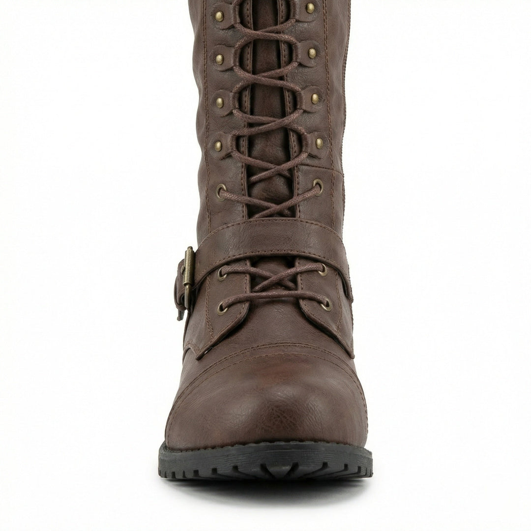 Drune | Retro-Schnürstiefel mit Schnalle