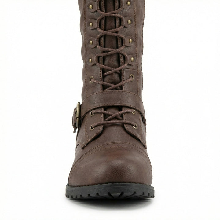 Drune | Retro-Schnürstiefel mit Schnalle