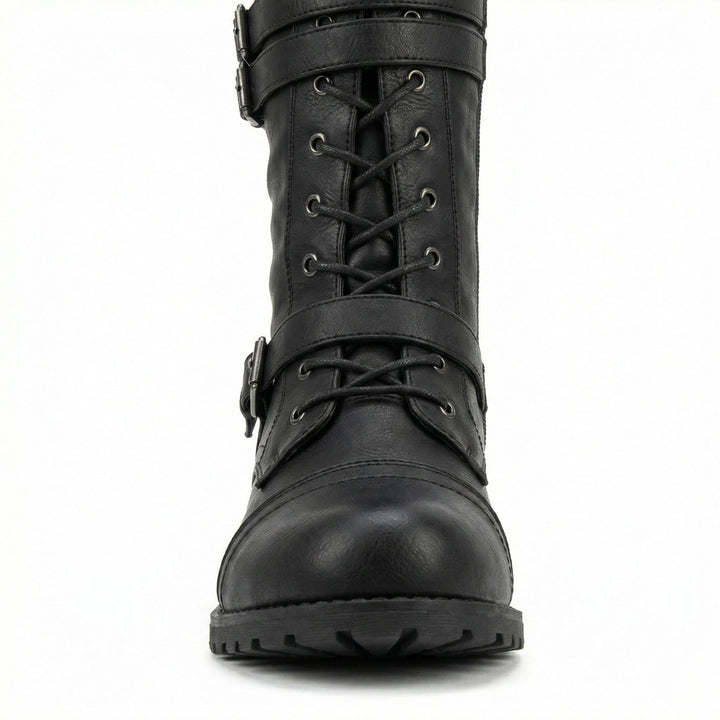 Drune | Retro-Schnürstiefel mit Schnalle