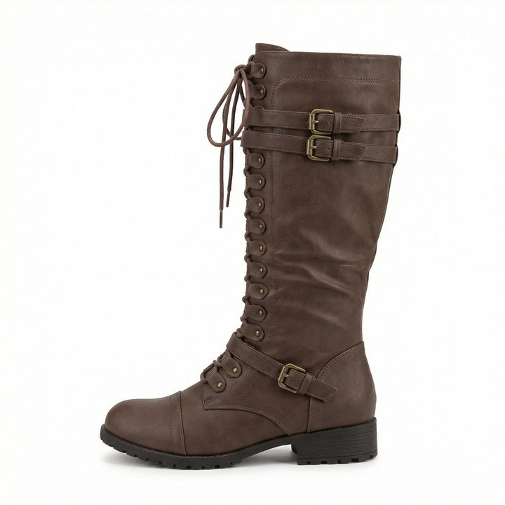 Drune | Retro-Schnürstiefel mit Schnalle