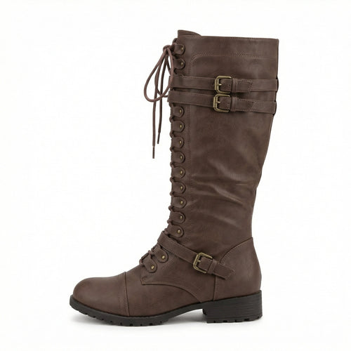 Drune | Retro-Schnürstiefel mit Schnalle