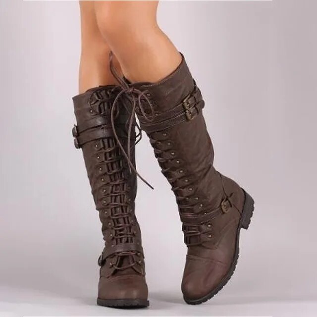 Drune | Retro-Schnürstiefel mit Schnalle