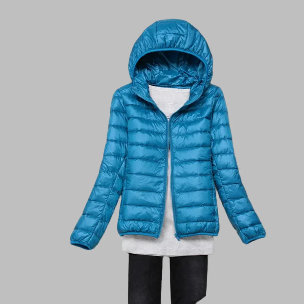 Drune | Ultraleichte, faltbare Daunenjacke mit Kapuze für Damen
