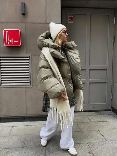 Drune | Winterjacke Warm Kapuze Pufferjacke Daunenjacke