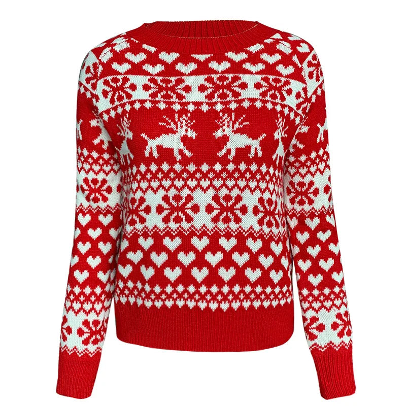 Drune | Weihnachtspullover für Damen - Warmer & Stilvoller Pullover mit Schneeflockenprint