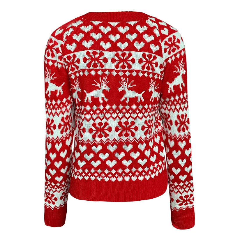 Drune | Weihnachtspullover für Damen - Warmer & Stilvoller Pullover mit Schneeflockenprint